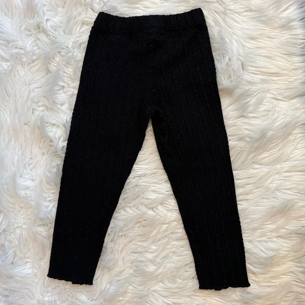 Rare Editions Girls 4T‎ Red Plaid Ruffle Top & Black Leggings Set